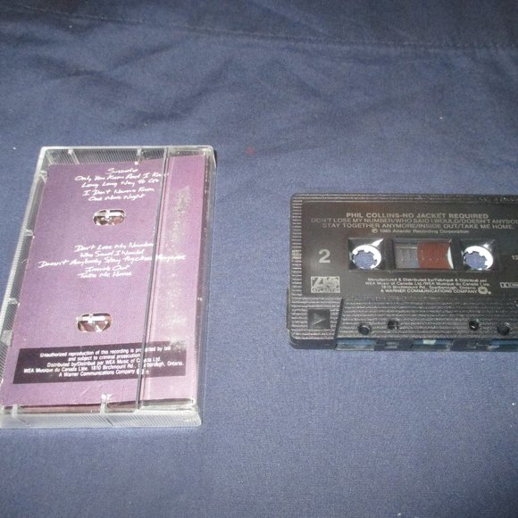 Phil Collins - No Jacket Required on cassette (Atlantic Records Canada, 1985) - Picture 2 of 2